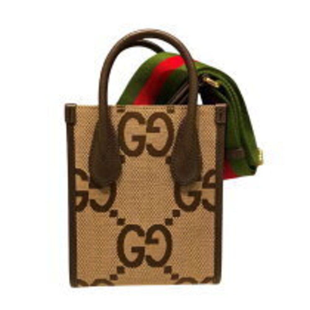 Gucci Canvas Brown Jumbo GG Bag Shoulder Tote